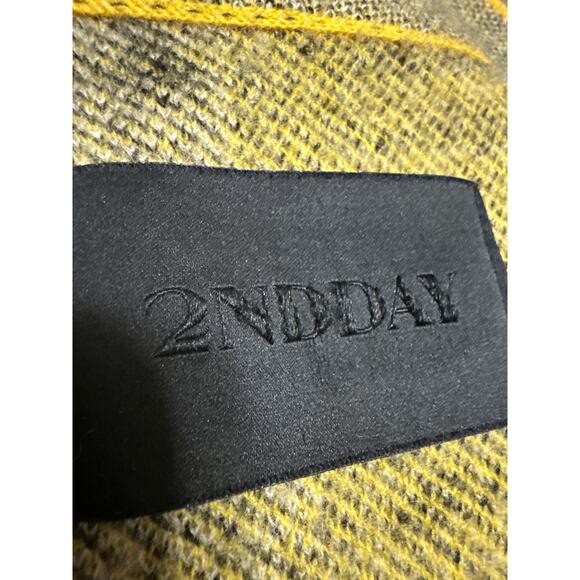 2ndday 100% Wool Women's Multicolor Open Front Long Sleeve Coat Jacket Size S - Picture 4 of 5